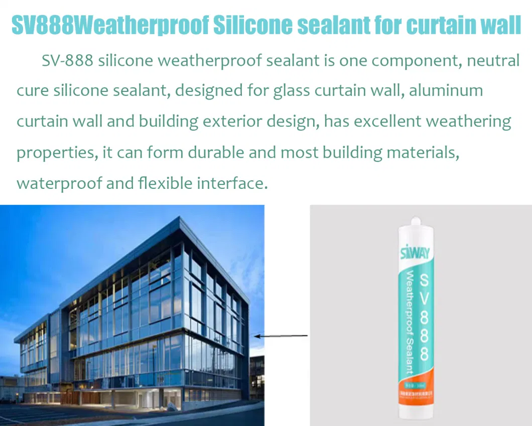 Multipurpose Glass Sealant Glue Weatherproof Silicone Sealant for Glass and Metal Sealing